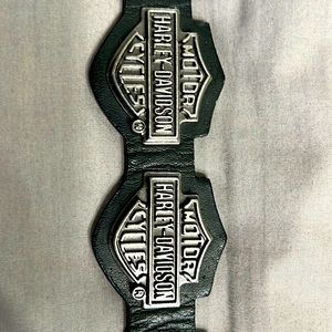 Harley Davidson Belt Heavy Bar & Shield Logo Black Leather  fits 34” 38”